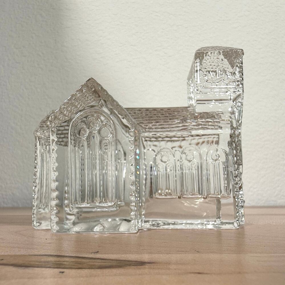 Waterford Crystal Lismore Village Church Figurine Vintage 4” Clear Ireland